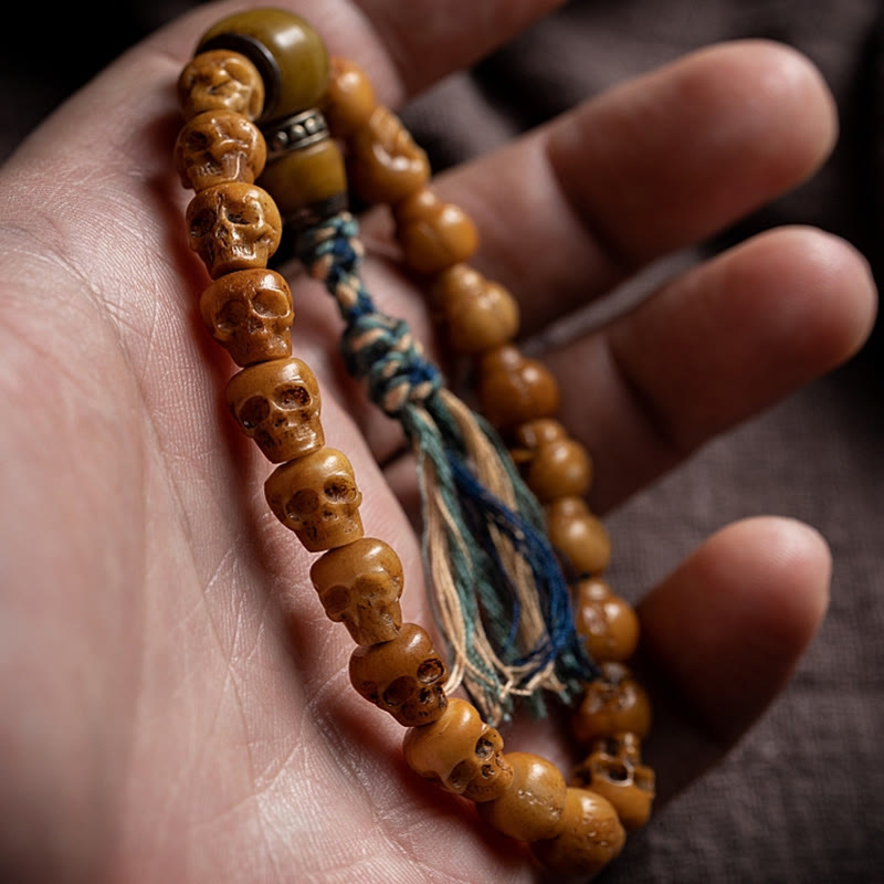 KarmaRipple's Tibetan Yak Bone The Lord Of The Corpse Forest Pattern Strength Bracelet p2