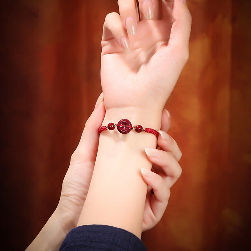 KarmaRipple's Authentic Cinnabar Peace Buckle Blessing String Bracelet p6