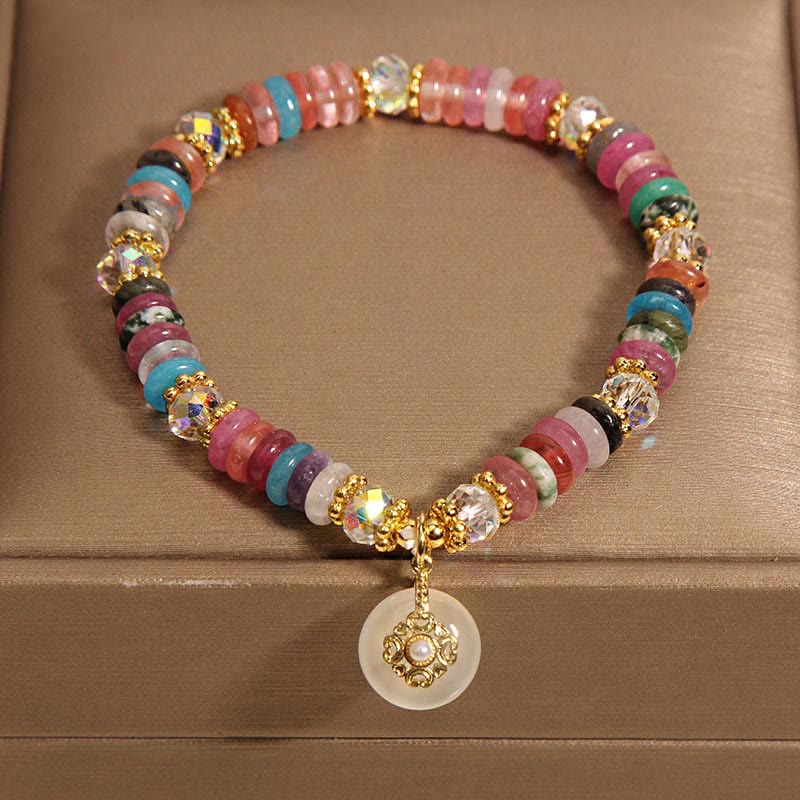 KarmaRipple's Various Gemstone Peace Buckle Auspicious Bracelet p3
