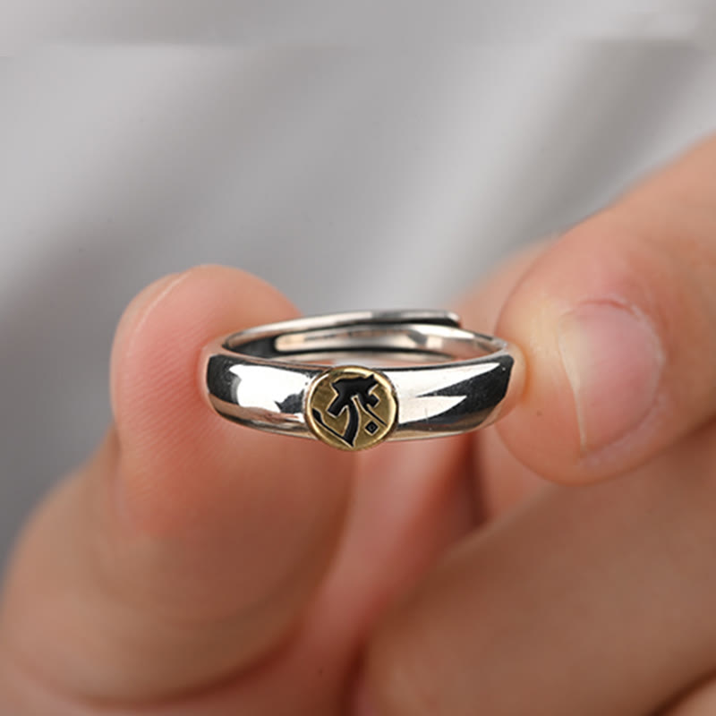 KarmaRipple's Tibetan Om Mani Padme Hum Carved Chinese Zodiac Natal Buddha Peace Ring p22