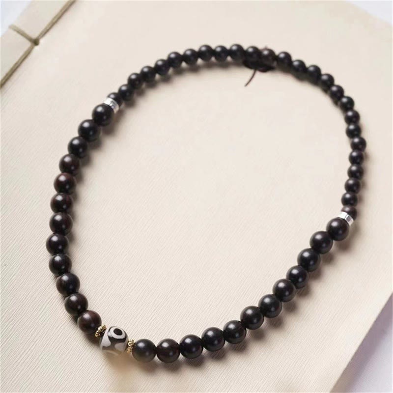 KarmaRipple's Tibet Ebony Wood Dzi Bead Balance Double Wrap Bracelet p2