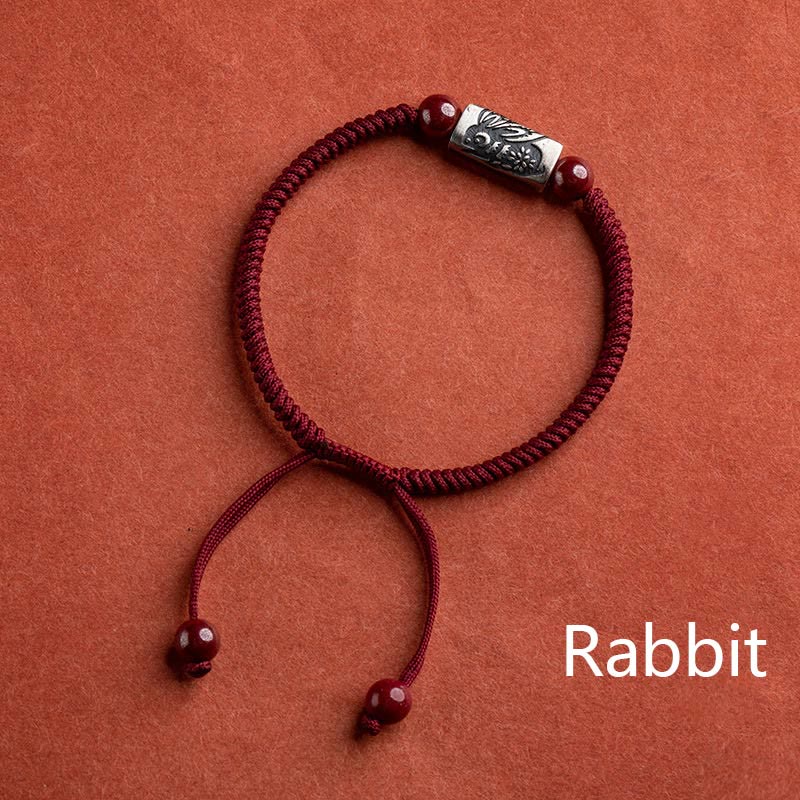 KarmaRipple's 925 Sterling Silver 12 Chinese Zodiac Cinnabar String Bracelet p4