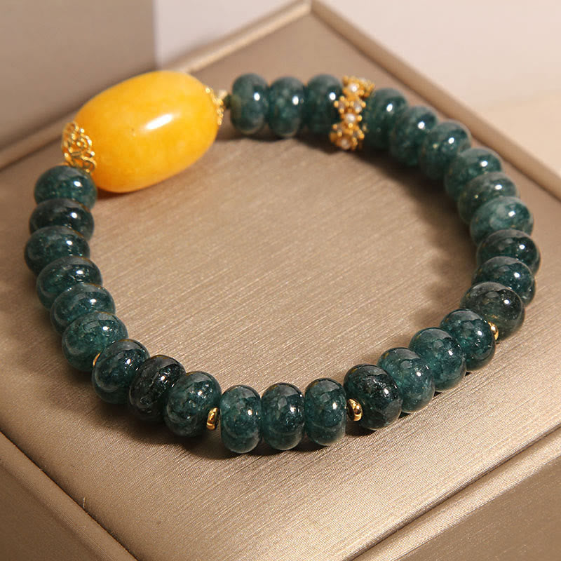 KarmaRipple's Green Jade Abacus Beadwork Topaz Fortune Bracelet p5
