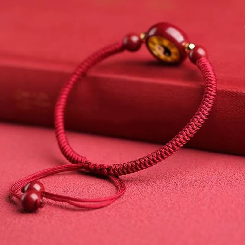 KarmaRipple's Fortunate Cinnabar Red String Yin Yang Symbol Bagua Blessing Bracelet p8
