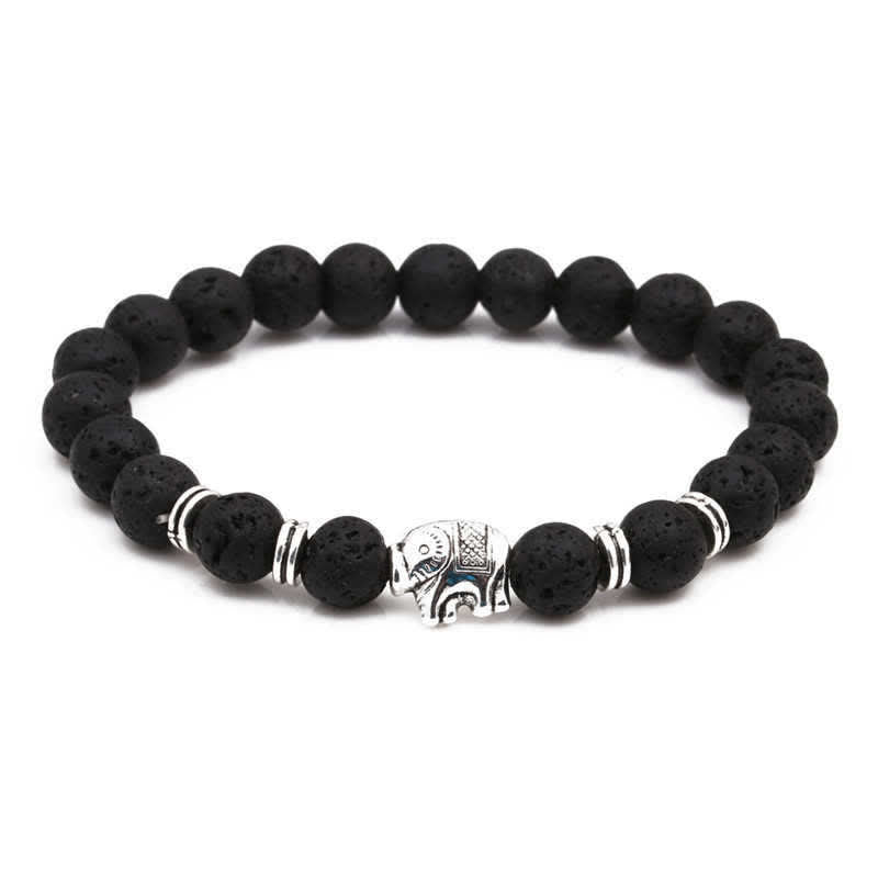 KarmaRipple's Lava Rock Tiger Eye Stone Elephant Diffuser Peace Balancing Bracelet p1