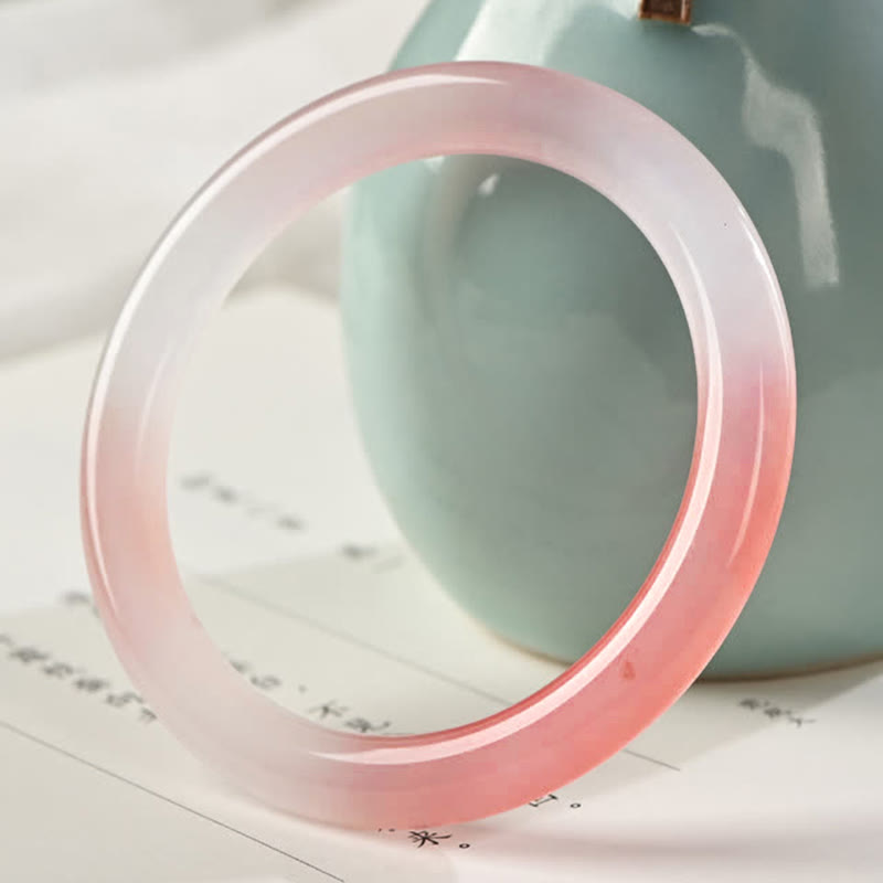 KarmaRipple's Pink Golden Silk Jade Wealth Bracelet Bangle p1
