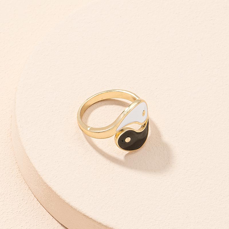 KarmaRipple's Yin Yang Symbol Adjustable Blessing Pair Ring p5