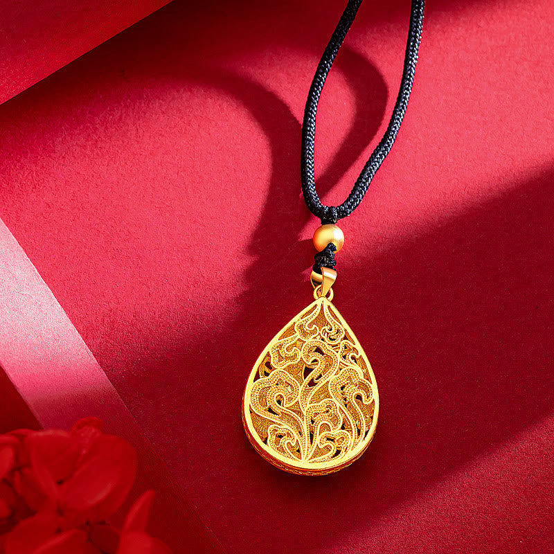 KarmaRipple's Colorful Phoenix Flower Fortune Strength Pendant Necklace p4