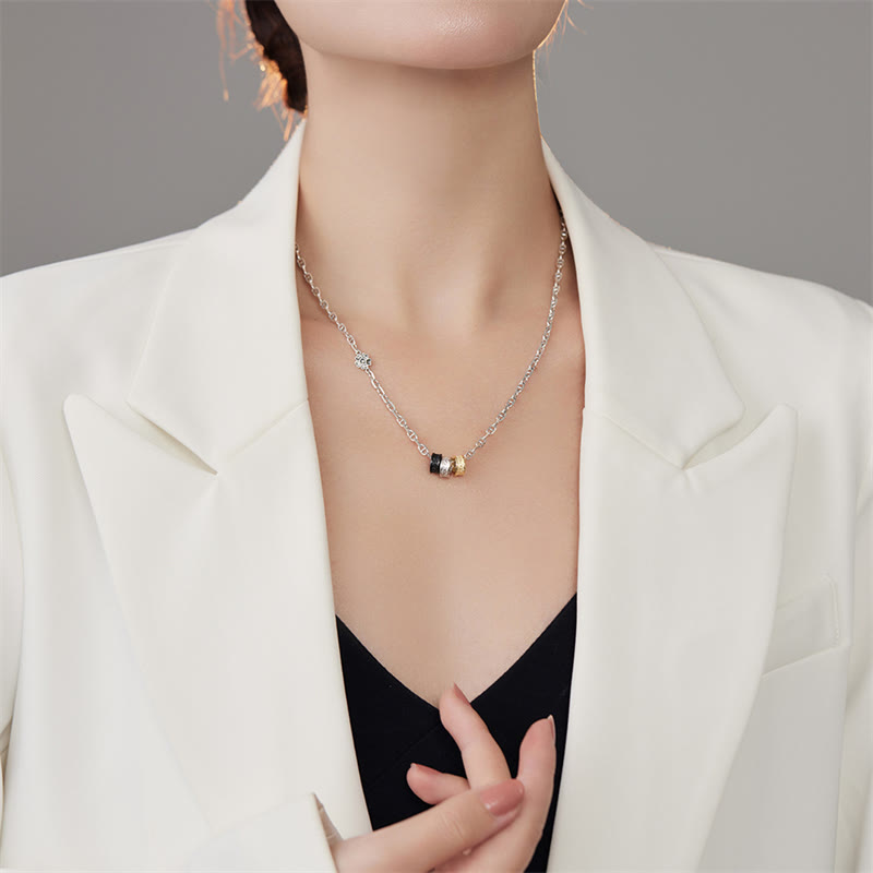 KarmaRipple's 925 Sterling Silver Retro Tang Dynasty Flower Design Fortune Energy Chain Pendant Necklace p3