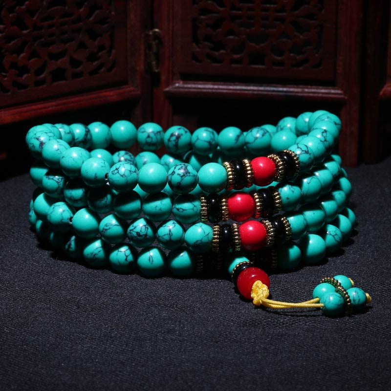 KarmaRipple's Tibetan Turquoise Balancing Mala Bracelet p5