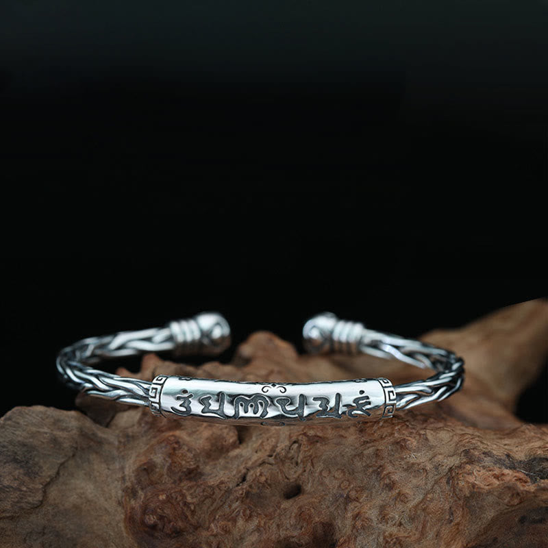 KarmaRipple's Tibet Om Mani Padme Hum Engraved Focus Cuff Bracelet Bangle p5