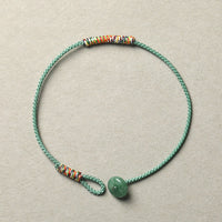 KarmaRipple's Tibetan Handmade Green Aventurine Fortune Protection Woven Rope Bracelet