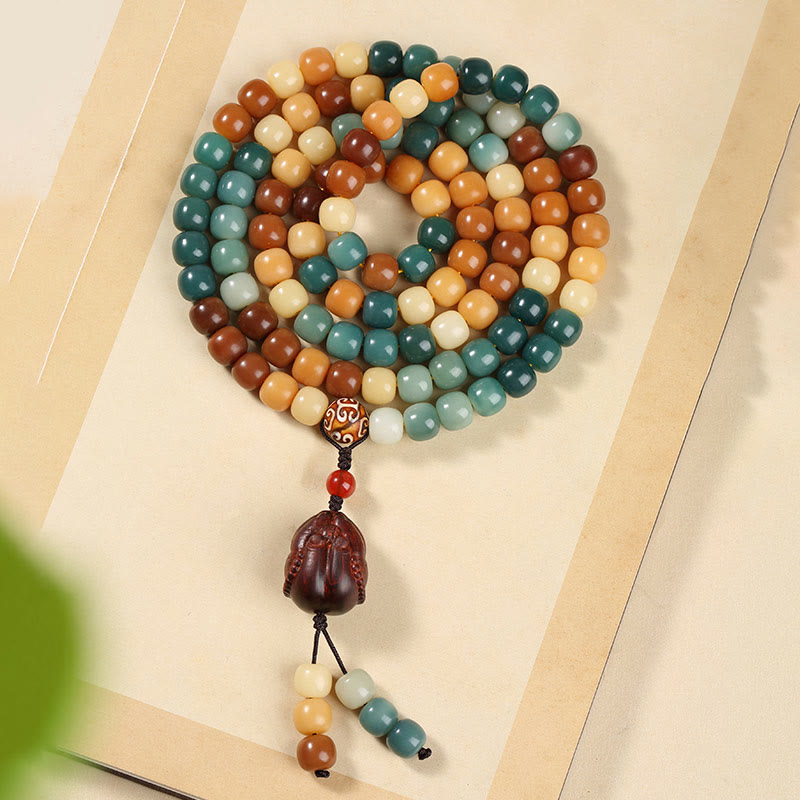 KarmaRipple's Authentic Bodhi Seed Lotus Dzi Bead Peace Balance Talisman Bracelet p22