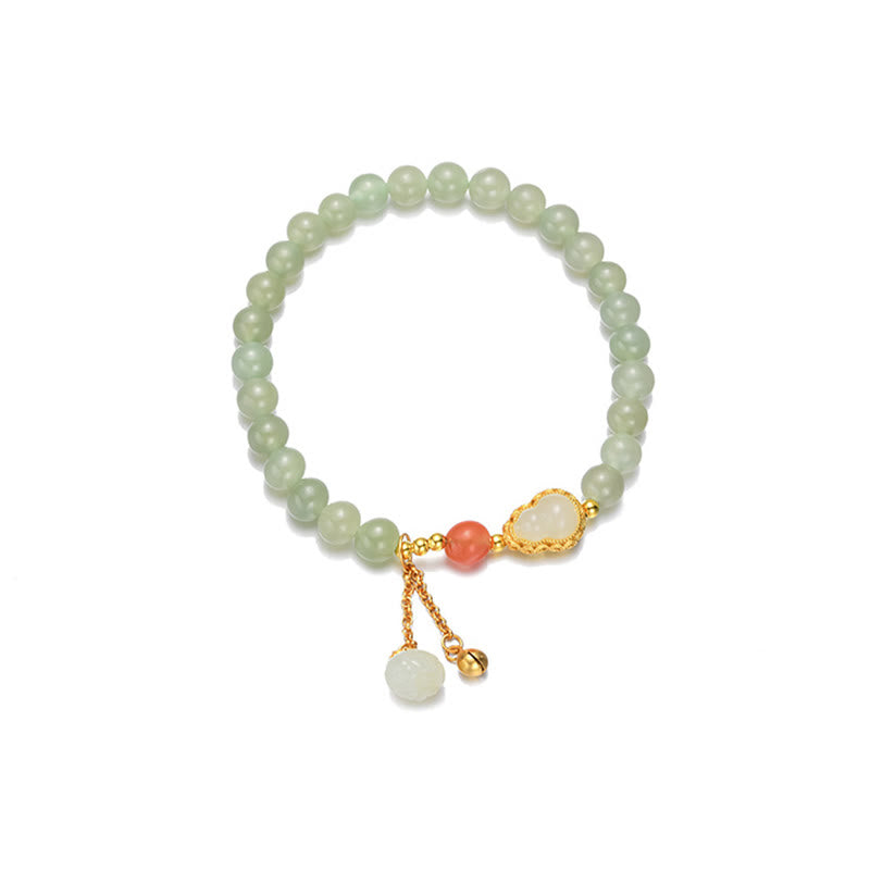 KarmaRipple's 925 Sterling Silver Hetian Jade Gourd Lotus Abundance Fortune Bracelet p15