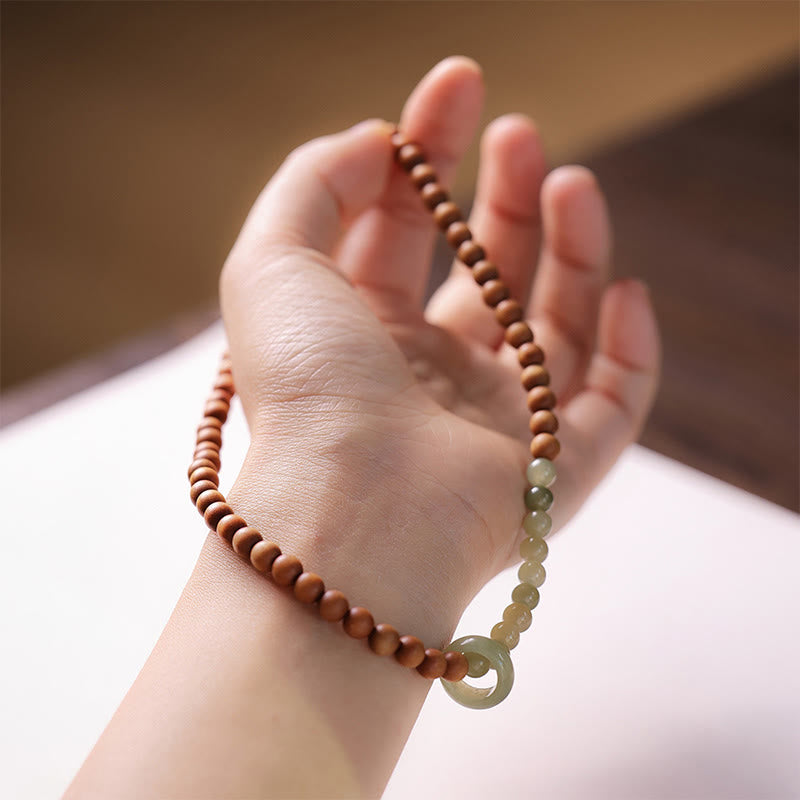 KarmaRipple's Sandalwood Hetian Jade Protection Double Wrap Bracelet p9