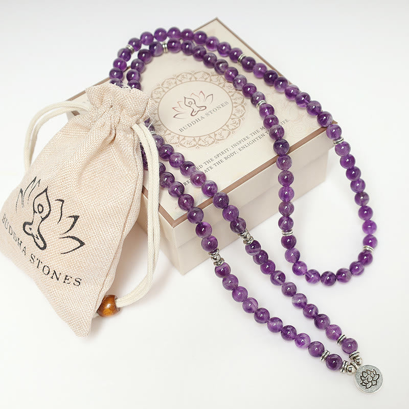 KarmaRipple's Authentic Amethyst Purification Mala Bracelet p8