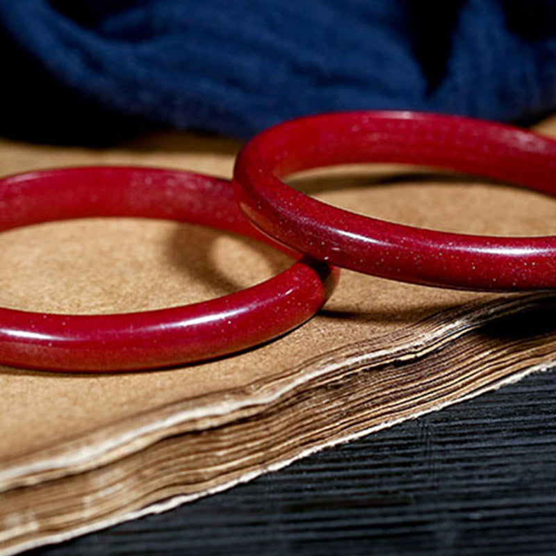 KarmaRipple's Cinnabar Heart Sutra Engraving Blessing Bangle Bracelet p6