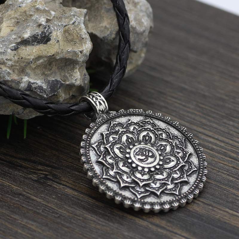 KarmaRipple's Six True Words Love Peace Flower Pattern Pendant ( p12