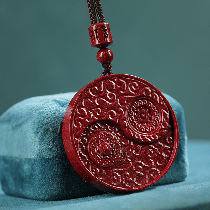 KarmaRipple's Cinnabar Yin Yang Keep Away Evil Spirits Pendant Necklace p1