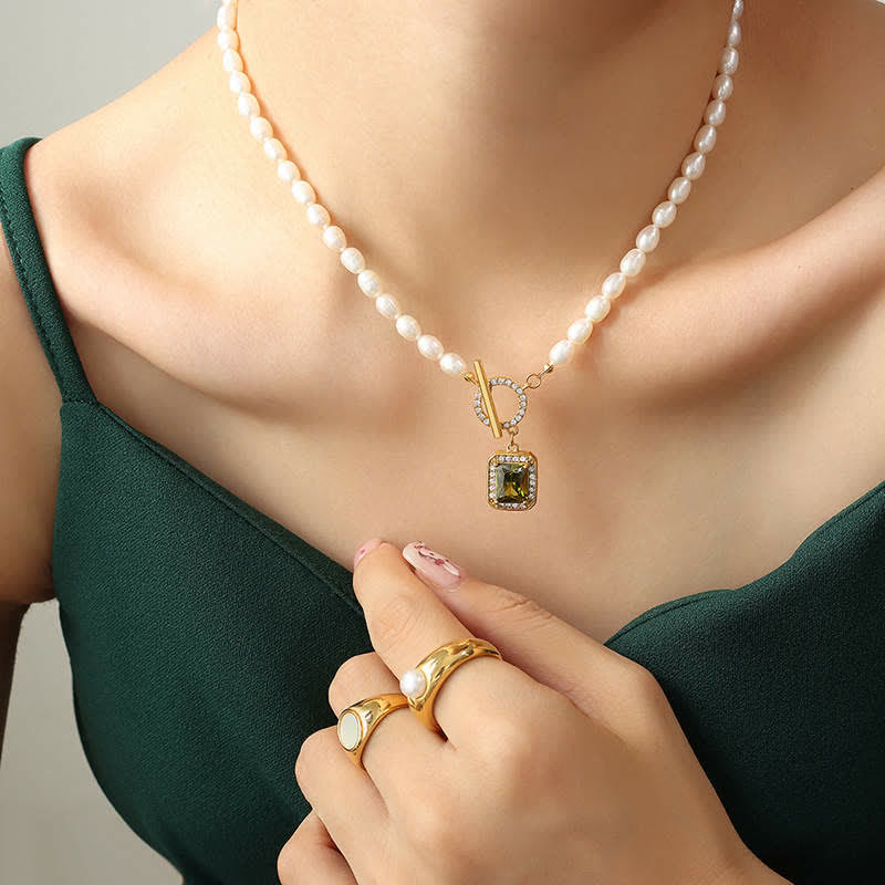 KarmaRipple's Pearl Zircon Wealth Talisman Pendant Necklace p15