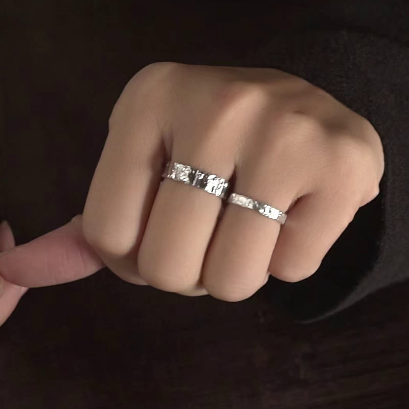 KarmaRipple's 925 Sterling Silver Simple Design Blessing Pair Ring p9
