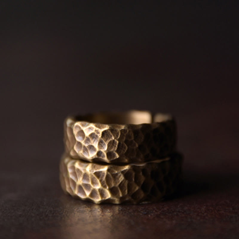 KarmaRipple's Tibetan Bump Texture Design Bronze Brass Fortune Ring p12