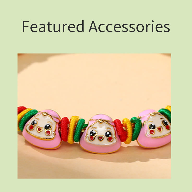 KarmaRipple's Colorful Rope Zongzi Pattern Fortune Handmade Child Adult Bracelet p27