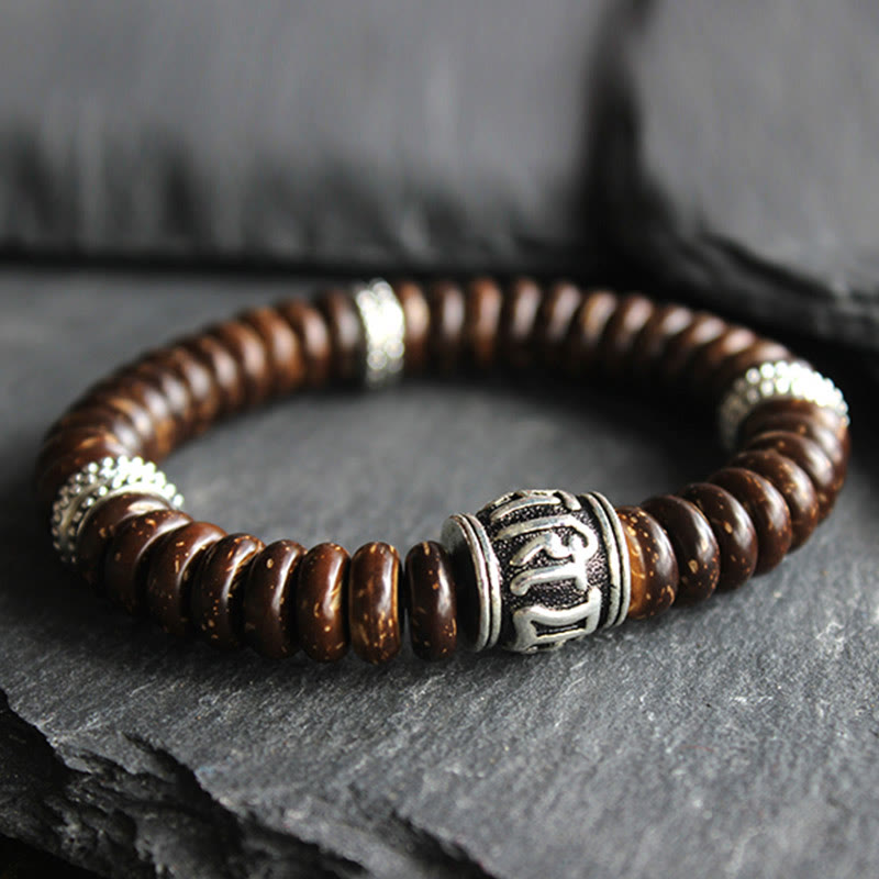 KarmaRipple's Authentic Tibetan Coconut Shell Om Mani Padme Hum Positive Bracelet p5