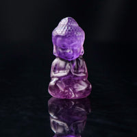 KarmaRipple's Various Gemstone Amethyst Pink Gemstone Ivory Gemstone Citrine Buddha Carved Spiritual Balancing Pendant Necklace Decoration