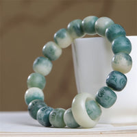 KarmaRipple's Bodhi Seed Om Mani Padme Hum Engraved Keep Away Evil Spirits Bracelet