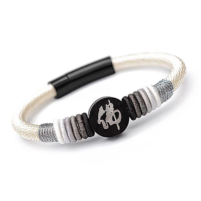 KarmaRipple's Buddha Character Ebony Handcrafted Rope Bracelet p49