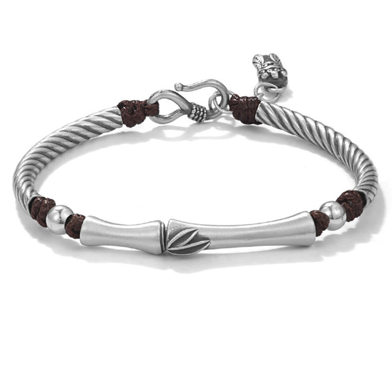 KarmaRipple's 999 Sterling Silver Bamboo Pattern Cicada Fortune Wealth Bracelet p16