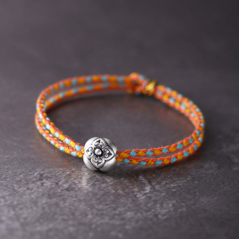 KarmaRipple's 999 Sterling Silver Persimmon Fortune Multicolored Woven Bracelet p8