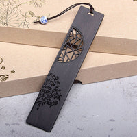 KarmaRipple's The Tree of Life Ebony Wood Small Leaf Red Sandalwood Bookmarks With Gift Box