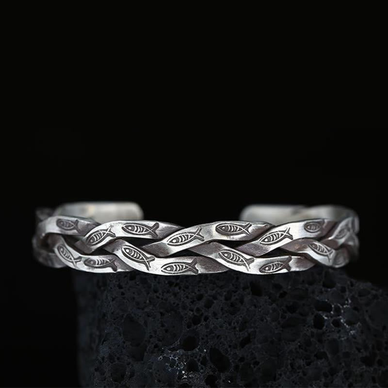 KarmaRipple's Koi Fish Twisted Design Fortune Wealth Cuff Bracelet Bangle p10
