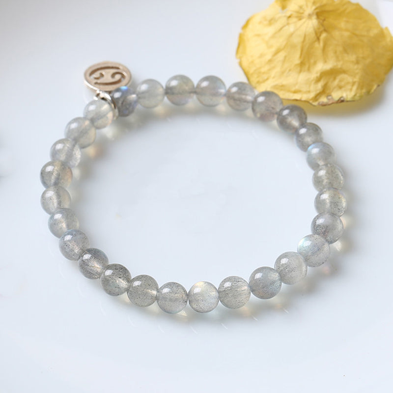 KarmaRipple's 12 Constellations of the Zodiac Moonstone Charming Bracelet p18
