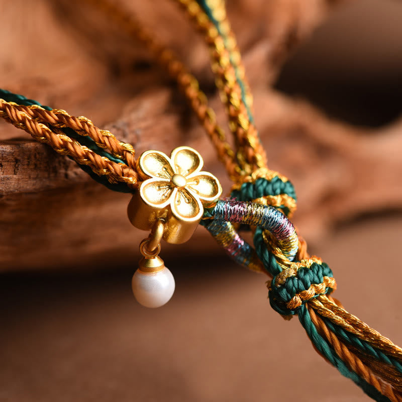 KarmaRipple's Tibetan Handmade Rope Liuli Glass Bead Woven Multilayered Balancing Bracelet p7