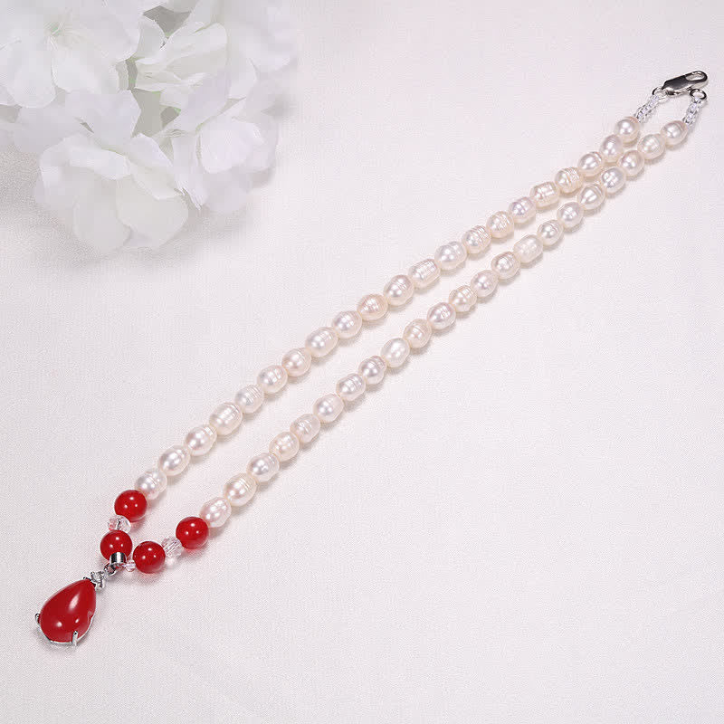 KarmaRipple's Pearl Bead Waterdrop Calm Peace Pendant Necklace p6