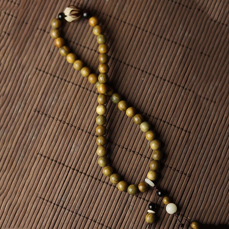 KarmaRipple's Green Sandalwood Bodhi Seed Lotus Soothing Double Wrap Bracelet p7