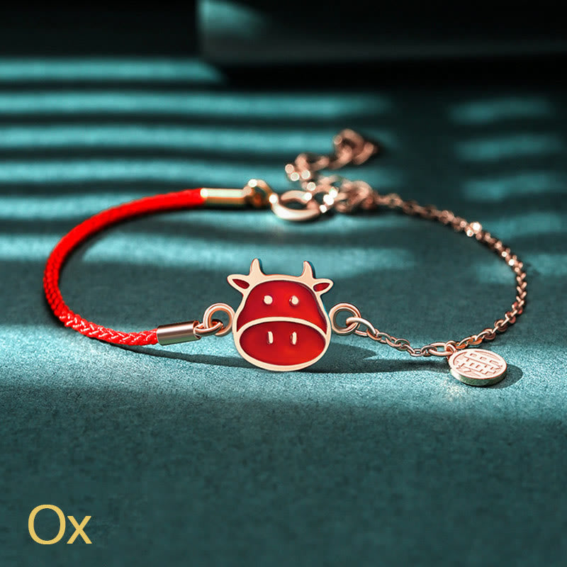KarmaRipple's 925 Sterling Silver Color-changing Chinese Zodiac Fortune Protection Red String Chain Bracelet p3