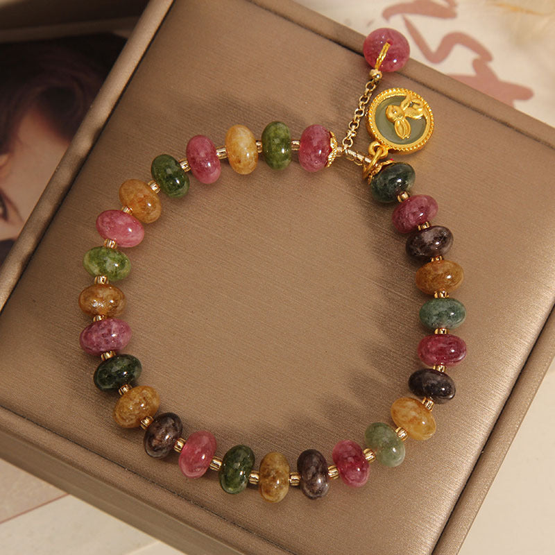 KarmaRipple's Authentic Colorful Tourmaline Cute Rabbit Talisman Positive Bracelet p4