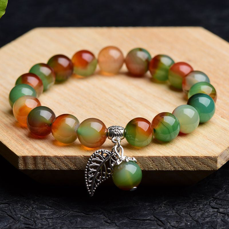 KarmaRipple's Tibetan Authentic Green Agate Balancing Bracelet p3