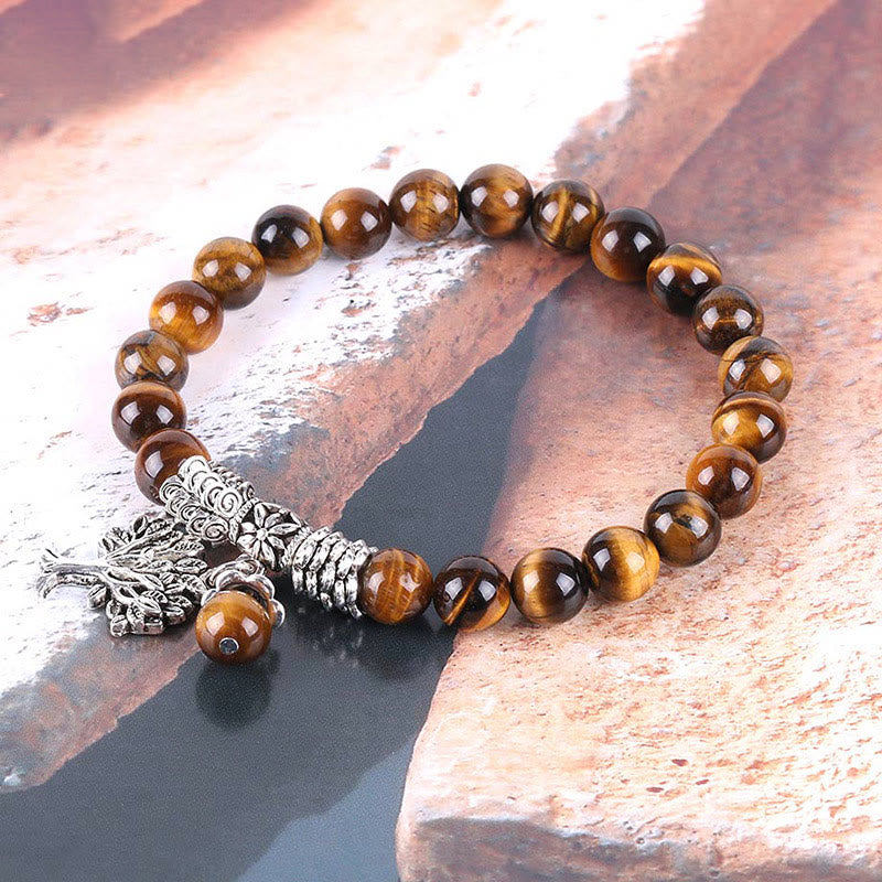 KarmaRipple's Authentic Gemstone Tree of Life Fortunate Talisman Stretch Bracelet p29