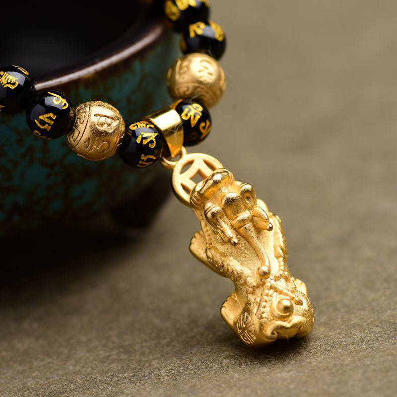 KarmaRipple's FengShui Obsidian PiXiu Wealth Pendant p4