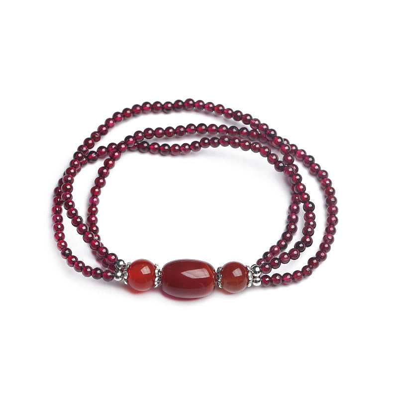 KarmaRipple's Authentic Garnet Red Agate Protection Triple Layer Bracelet p6