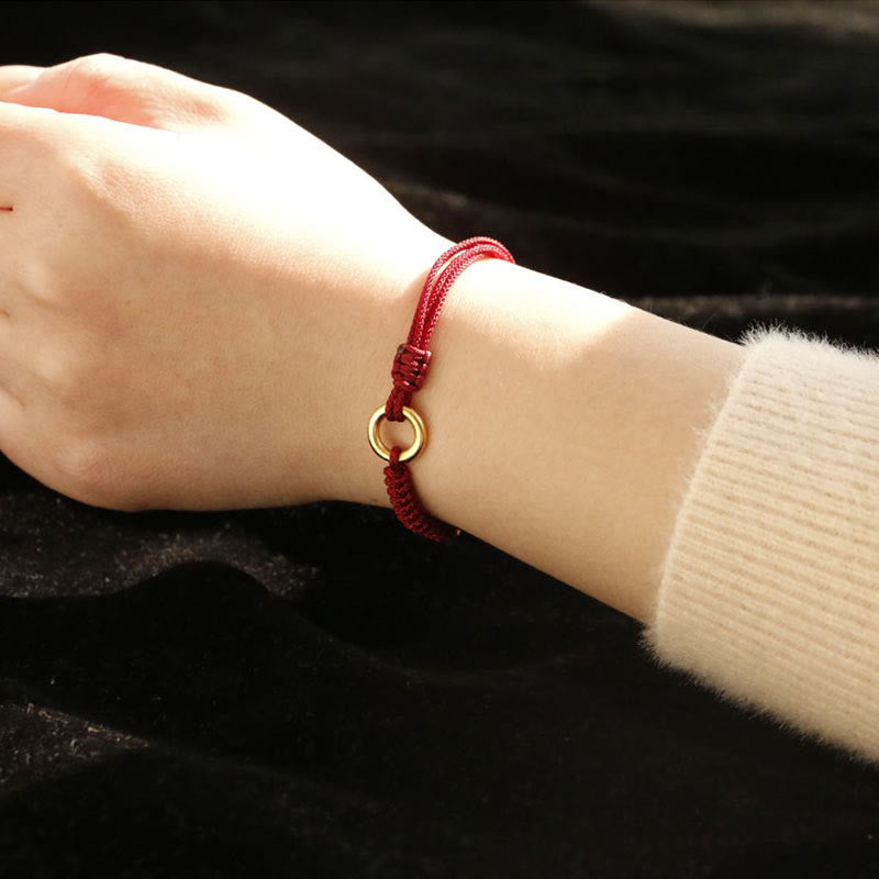 KarmaRipple's Alloy Peace Buckle Fortune Red String Bracelet p15