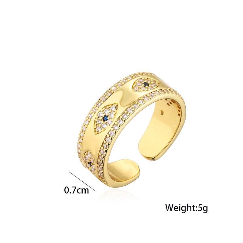 KarmaRipple's Evil Eye Fortune Blessing Bronze Alloy Ring p5