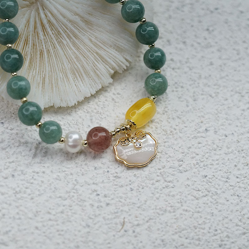 KarmaRipple's Jade Sea shell Ruyi Lock Fortune Bracelet p7