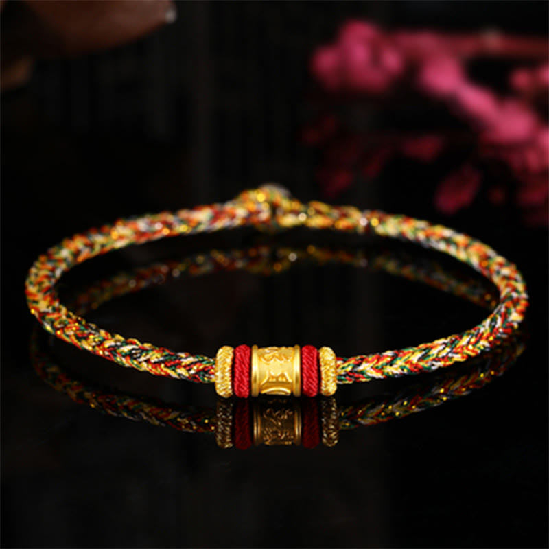 KarmaRipple's Tibet 999 Gold Om Mani Padme Hum Engraved Protection?Lucky Bead Bracelet p2