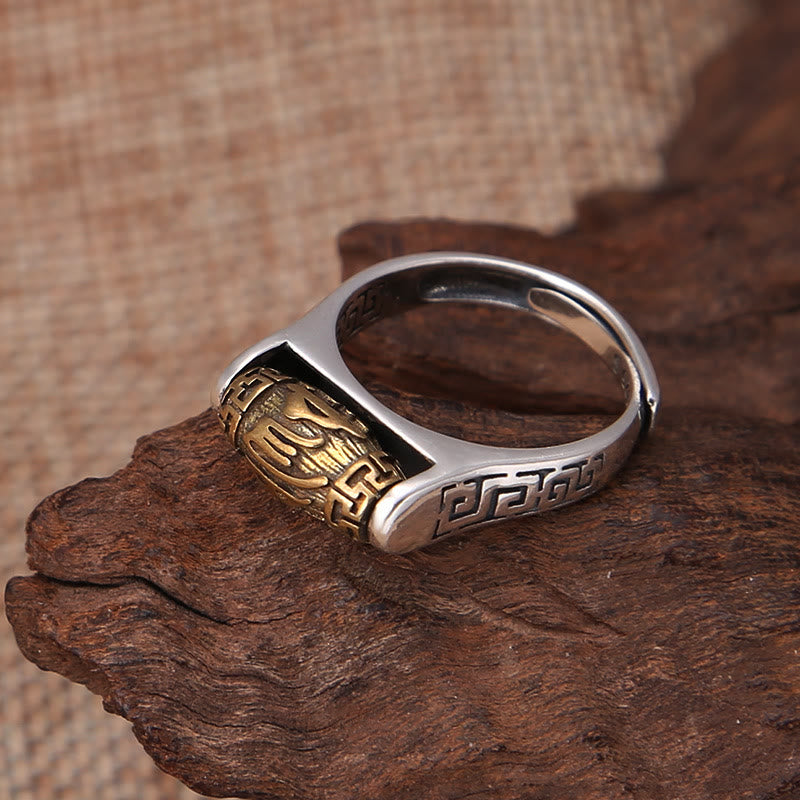 KarmaRipple's Tibet Om Mani Padme Hum Carved Design Purity Rotatable Ring p4